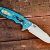 Eklipse-Harpoon Spanto-Containment Series-Stonewash-Stonewash Blue-Translucent G10 -SANFORD CUSTOM KNIVES Sales 1 23