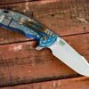 XM-18 3.5″ Skinny Harpoon Spanto-Honeycomb Fade-Stonewash-Gold/Blue-Blue G10 -SANFORD CUSTOM KNIVES Sales 1 253