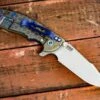 XM-18 3.5″ Skinny Harpoon Spanto-Honeycomb Fade-Working Finish-Bronze/Green-OD Green G10 -SANFORD CUSTOM KNIVES Sales 1 255