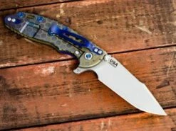 XM-18 3.5″ Skinny Harpoon Spanto-Honeycomb Fade-Working Finish-Bronze/Green-OD Green G10