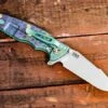 Eklipse-Harpoon Spanto-Honeycomb Fade-Working Finish-Battle Green/Purple-Black G10 -SANFORD CUSTOM KNIVES Sales 1 27
