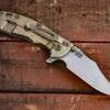 XM-18 3.5″ Bowie-Honeycomb Fade-Working Finish-Green/Bronze-OD Green G10 -SANFORD CUSTOM KNIVES Sales 1 291
