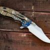 XM-18 3.5″ Bowie-Honeycomb Fade-Stonewash-Bronze/Blue-Coyote G10 -SANFORD CUSTOM KNIVES Sales 1 292