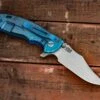 XM-18 3.5″ Bowie-Honeycomb Fade-Working Finish-Green/Blue-Blue G10 -SANFORD CUSTOM KNIVES Sales 1 295