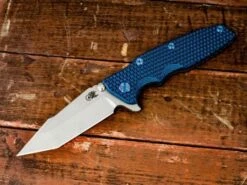Eklipse-Harpoon Tanto-Working Finish-Black DLC Lockside-Blue/Black G10-blue Hardware