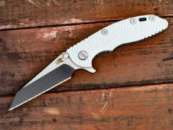 XM-18 3″ Wharncliff-Matte Black-Two Tone-Grey G10