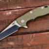 XM-18 3″ Wharncliff-Battle Black-Two Tone-OD Green G10 -SANFORD CUSTOM KNIVES Sales 1 480