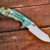 XM-18 3″ Skinner-Honeycomb Fade-Working Finish-Battle Green/Gold-Dark Green G10 -SANFORD CUSTOM KNIVES Sales 1 485