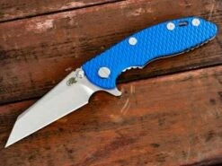 XM-18 3″ Wharncliff-Stonewash-Blue G10