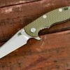 XM-18 3″ Wharncliff-Stonewash-OD Green G10 -SANFORD CUSTOM KNIVES Sales 1 534