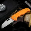 Demko Knives AD20.5 Shark Foot Shark Lock Folding Knife Orange Grivory 3″ Stonewash -SANFORD CUSTOM KNIVES Sales 1 596