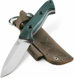 Benchmade 162 Bushcrafter Fixed 4.43″ S30V Satin Blade, Green G10 Handles -SANFORD CUSTOM KNIVES Sales 162b