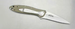Kershaw Leek Olive Spring Assisted Knife (3″ Bead Blast Plain) 1660OL -SANFORD CUSTOM KNIVES Sales 1660ol slide3 3