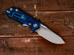 Halftrack-Slicer-Stonewash Blue-Translucent G10 -SANFORD CUSTOM KNIVES Sales 2 12