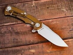 Project X-Clip Point-Stonewash Bronze-OD Green G10 -SANFORD CUSTOM KNIVES Sales 2 132 1