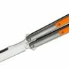Biegler Bladeworks Custom Corsair Balisong Butterfly Knife 4.375″ D2 Satin Clip Point Blade, Milled Titanium Handles With Soft Tail Orange G10 Inlays -SANFORD CUSTOM KNIVES Sales BGWCSD2ORG 1