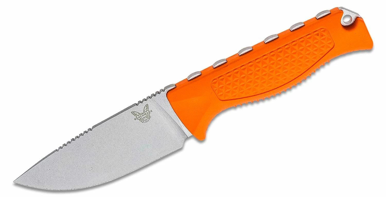Benchmade Hunt Steep Country Fixed Blade Knife 3.54″ S30V Drop Point, Orange Santoprene Handles, Boltaron Sheath – 15006 3 Benchmade Hunt Steep Country Fixed Blade Knife 3.54″ S30V Drop Point, Orange Santoprene Handles, Boltaron Sheath – 15006