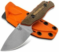 Benchmade Hunt Hidden Canyon Hunter Fixed Blade Knife 2.79″ S90V Drop Point, Richlite/Orange G10 Handles, Boltaron Sheath – 15017-1 -SANFORD CUSTOM KNIVES Sales BM150171nd