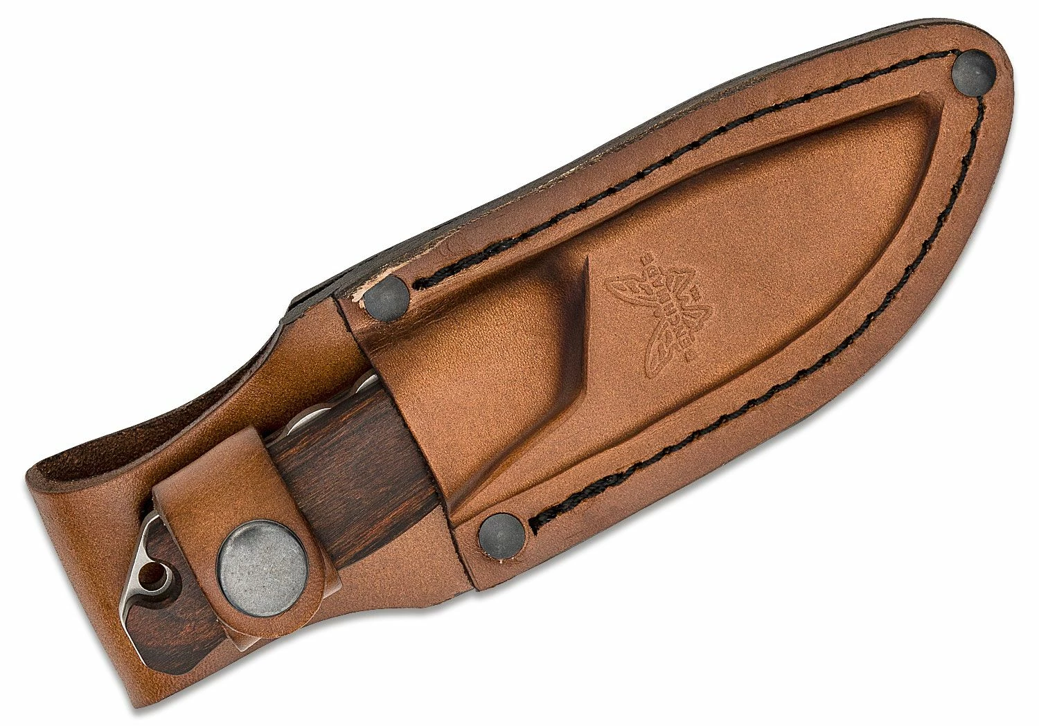 Benchmade Hunt Hidden Canyon Hunter Fixed Blade Knife 2.79″ S30V Drop Point, Stabilized Wood Handles, Leather Sheath – 15017 5 Benchmade Hunt Hidden Canyon Hunter Fixed Blade Knife 2.79″ S30V Drop Point, Stabilized Wood Handles, Leather Sheath – 15017 - Image 3