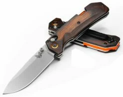 Benchmade Hunt Grizzly Creek Folding Knife 3.49″ S30V Satin Drop Point Blade With Folding Gut Hook, Stabilized Wood Handles – 15062 -SANFORD CUSTOM KNIVES Sales BM15062nt
