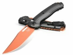 Benchmade Hunt Taggedout AXIS Folding Knife 3.5″ CPM-MagnaCut Orange Clip Point Blade, Carbon Fiber Handles – 15535OR-01