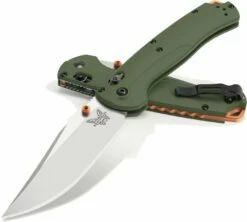 Benchmade Hunt Taggedout AXIS Folding Knife 3.5″ S45VN Satin Clip Point Blade, OD Green G10 Handles – 15536