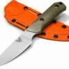 Benchmade 15600-01 Raghorn Fixed Blade Knife 4″ CPM-CruWear Satin Drop Point Blade, OD Green G10 Handles, Orange Boltaron Sheath -SANFORD CUSTOM KNIVES Sales BM1560001nt
