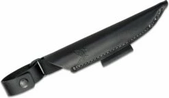 Benchmade Leuku Fixed Blade Bushcraft Knife 5.19″ CPM-3V Satin Drop Point, Ranger Green Santoprene Handles, Leather Sheath – 202 -SANFORD CUSTOM KNIVES Sales BM202 4