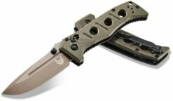 Benchmade 273FE-2 Shane Sibert Mini Adamas Folding Knife 3.25″ CruWear Flat Dark Earth Plain Blade, OD Green G10 Handles -SANFORD CUSTOM KNIVES Sales BM273FE2nc