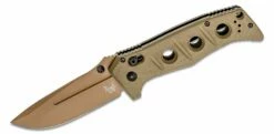 Benchmade 275FE-2 Shane Sibert Adamas Folding Knife 3.78″ CruWear Flat Dark Earth Plain Blade, OD Green G10 Handles, Ballistic Nylon Sheath