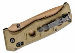 Benchmade 275FE-2 Shane Sibert Adamas Folding Knife 3.78″ CruWear Flat Dark Earth Plain Blade, OD Green G10 Handles, Ballistic Nylon Sheath -SANFORD CUSTOM KNIVES Sales BM275FE2 a3