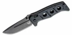 Benchmade 275GY-1 Shane Sibert Adamas Folding Knife 3.78″ CruWear Tungsten Gray Plain Blade, Black G10 Handles, Ballistic Nylon Sheath