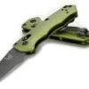 Benchmade 2950BK-2 Partial AUTO Immunity Folding Knife 1.95″ CPM-M4 Cobalt Black Wharncliffe Blade, Woodland Green Billet Aluminum Handles -SANFORD CUSTOM KNIVES Sales BM2950BK2 temp02