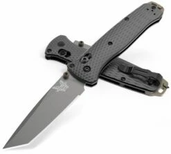 Benchmade 537GY-03 Bailout AXIS Folding Knife 3.38″ CPM-M4 Tungsten Gray Tanto Plain Blade, Black Aluminum Handles