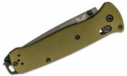 Benchmade Bailout AXIS Folding Knife 3.38″ CPM-M4 Gray Cerakote Tanto Plain Blade, Woodland Green Aluminum Handles – 537GY-1