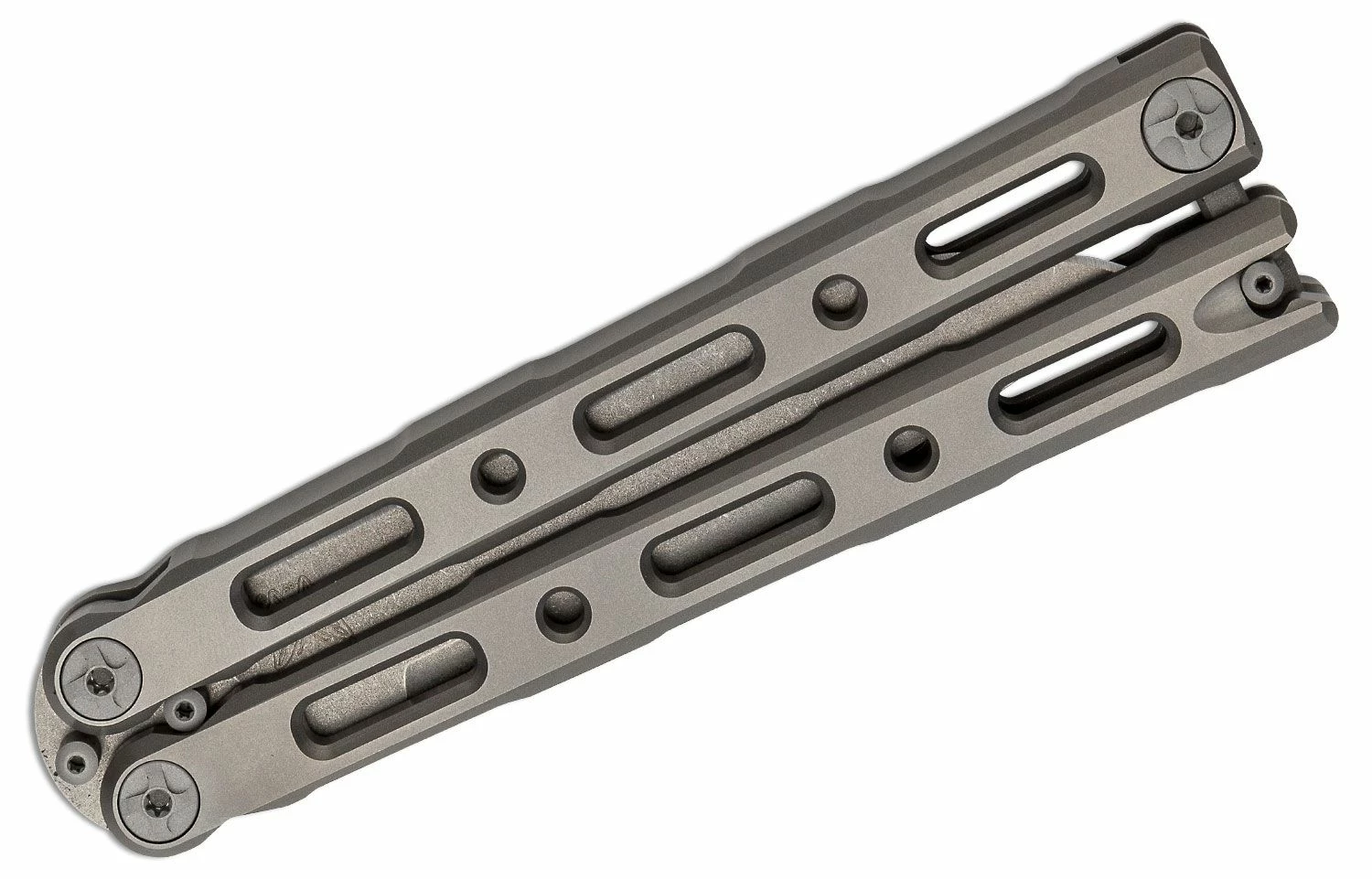 Benchmade 85 Billet Ti Balisong Butterfly 4.4″ CPM-S30V Drop Point Blade, Titanium Handles, Magnetic Latch, Nylon Pouch 4 Benchmade 85 Billet Ti Balisong Butterfly 4.4″ CPM-S30V Drop Point Blade, Titanium Handles, Magnetic Latch, Nylon Pouch - Image 2