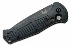 Benchmade 9070BK Claymore AUTO Folding Knife 3.6″ CPM-D2 Cobalt Black Drop Point Plain Blade, Black Grivory Handles -SANFORD CUSTOM KNIVES Sales BM9070BK 2
