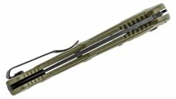 Benchmade 9070SBK-1 Claymore AUTO Folding Knife 3.6″ CPM-D2 Cobalt Black Drop Point Combo Blade, Ranger Green Grivory Handles -SANFORD CUSTOM KNIVES Sales BM9070SBK1nnc