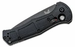 Benchmade 9070SBK Claymore AUTO Folding Knife 3.6″ CPM-D2 Cobalt Black Drop Point Combo Blade, Black Grivory Handles -SANFORD CUSTOM KNIVES Sales BM9070SBKnna