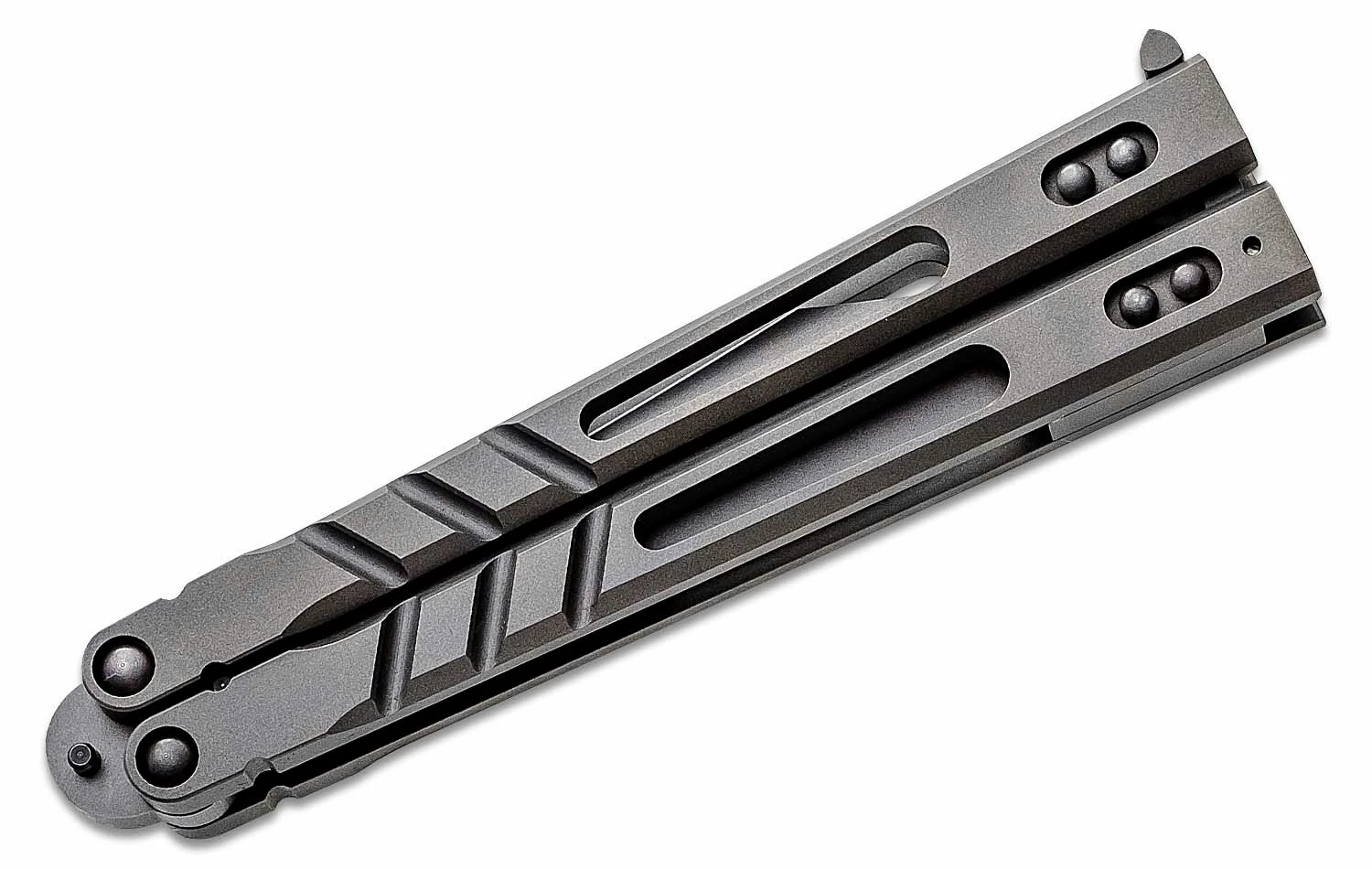BRS Bladerunners Systems Alpha Beast 3.0 Balisong Butterfly 4.5″ CPM-S35VN Clip Point Blade, Titanium Handles 4 BRS Bladerunners Systems Alpha Beast 3.0 Balisong Butterfly 4.5″ CPM-S35VN Clip Point Blade, Titanium Handles - Image 2