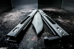 BRS Bladerunners Systems Alpha Beast 3.0 Balisong Butterfly 4.5″ CPM-S35VN Clip Point Blade, Titanium Handles 9 BRS Bladerunners Systems Alpha Beast 3.0 Balisong Butterfly 4.5″ CPM-S35VN Clip Point Blade, Titanium Handles -SANFORD CUSTOM KNIVES Sales BRSAB30 LS1R