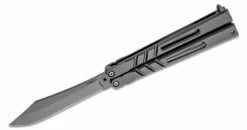 BRS Bladerunners Systems Alpha Beast Channel Balisong Butterfly 4.5″ CPM-S35VN Clip Point Blade, Titanium Handles
