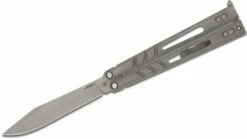BRS Bladerunners Systems Alpha Beast Infinity Balisong Butterfly 4.5″ S35VN Alt Blade, Contoured Titanium Handles – Alpha Beast Infinity Alt