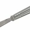 BRS Bladerunners Systems Barebones Balisong Butterfly Knife, Clip Point Blade, Skeletonized Stainless Steel Handles