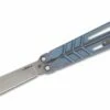 BRS Bladerunners Systems Premium Alpha Beast Balisong Butterfly 4.5″ 154CM Alt Blade, Blue Anodized Titanium Handles