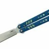 BRS Bladerunners Systems Premium Replicant Balisong Butterfly 4.55″ 154CM Clip Point Tanto Blade, Blue G10 Handles, Green Liners And Clip -SANFORD CUSTOM KNIVES Sales BRSPRPLCTBLn scaled 1