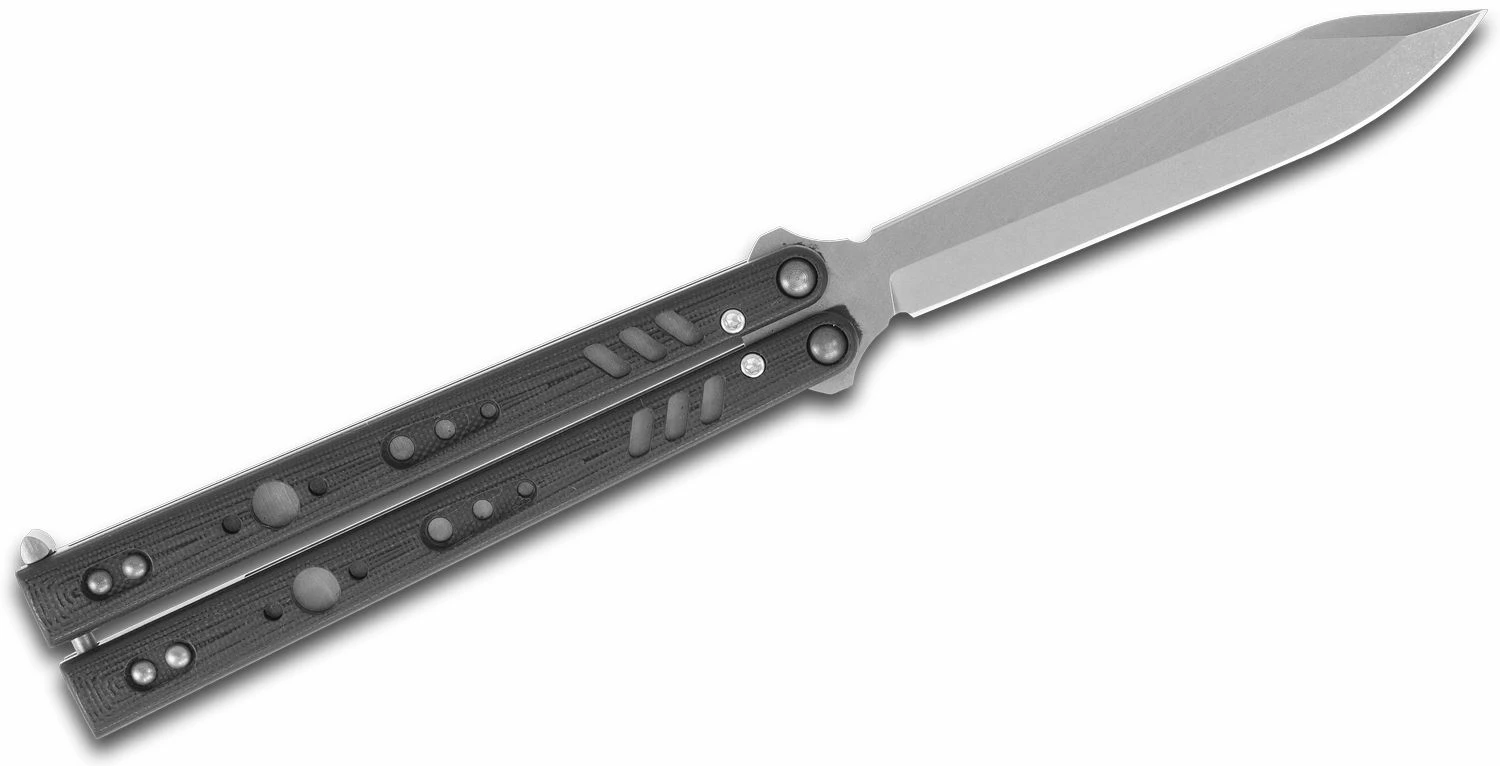 BRS Bladerunners Systems Standard Replicant Balisong Butterfly 4.55″ 154CM Alt Blade, Black G10 Handles – Standard Replicant -Alt 4 BRS Bladerunners Systems Standard Replicant Balisong Butterfly 4.55″ 154CM Alt Blade, Black G10 Handles – Standard Replicant -Alt - Image 2