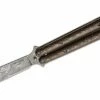Craig Camerer Custom Balisong Butterfly Knife 4.625″ Camerer 1080/15N20 Twisted “W” Damascus Wharncliffe Blade, Titanium Handles With Copper Snakeskin FatCarbon Overlays -SANFORD CUSTOM KNIVES Sales CRCBALIOLCSS 1