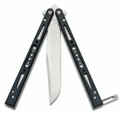 EPS Knives G10 Wraith Balisong Butterfly 4.6″ 154CM Satin Bowie Blade, Black G10 Handles – Bushing Pivot -SANFORD CUSTOM KNIVES Sales EPSWRTHG10BK 3