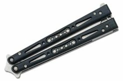 EPS Knives G10 Wraith Balisong Butterfly 4.6″ 154CM Satin Bowie Blade, Black G10 Handles – Bushing Pivot -SANFORD CUSTOM KNIVES Sales EPSWRTHG10BK 4